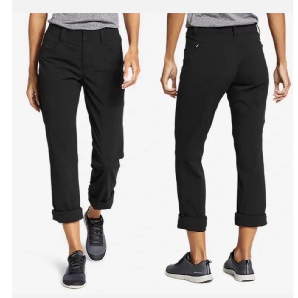 Eddie Bauer Women's Travex Sightscape Convertible Roll-Up Pants Black- 4